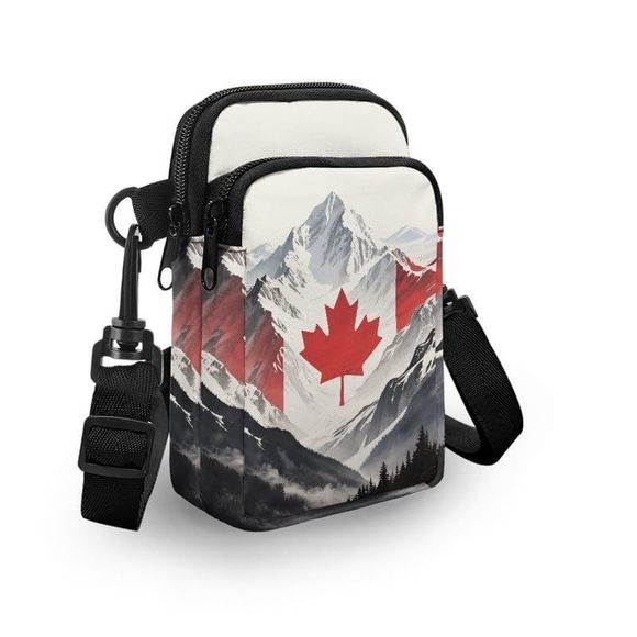Canada Mountain Painting Travel Crossbody Bag Cell Phone Shoulder Bag, :< - Picture 3 of 7